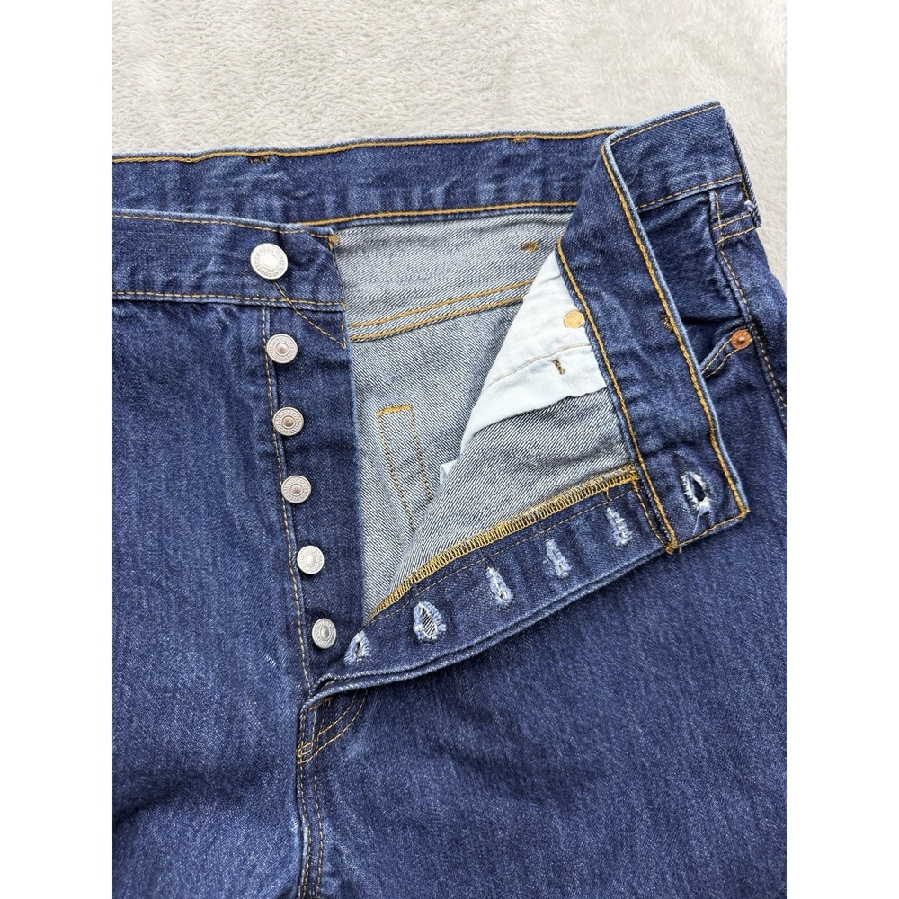 Levi's 501 Mens 40x30 Button Fly Original Fit Dark Wash Jean (Measured 36x28) - Picture 7 of 12